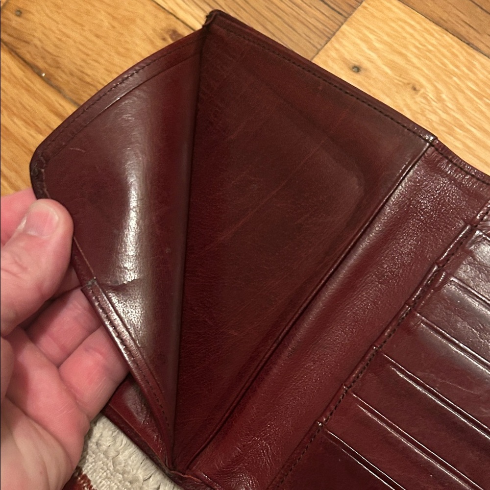 Coach Leather Bifold Passport Wallet in Deep Burgundy - Picture 5 of 8
